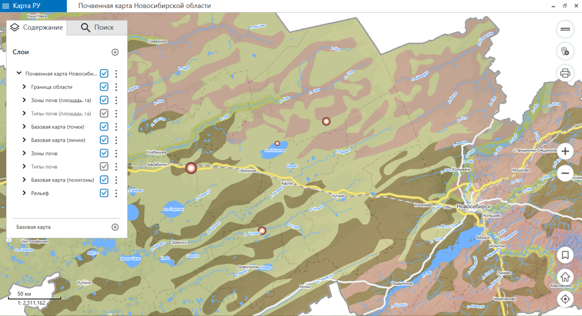 Почвенная карта новосибирской области